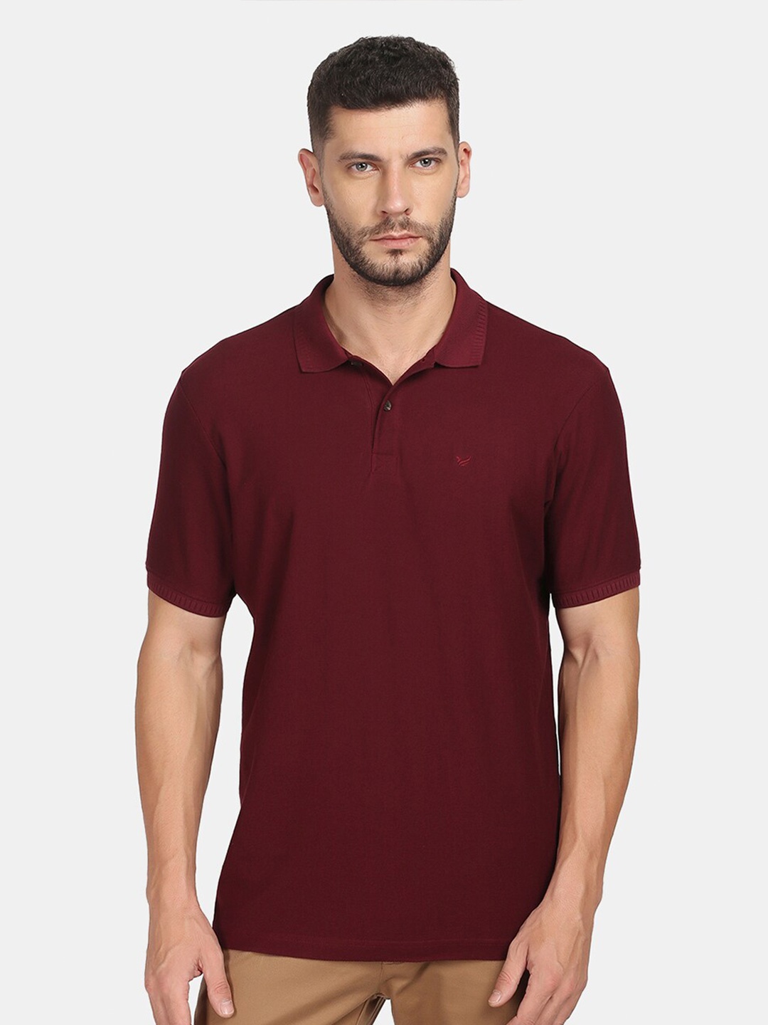 

Blackberrys Men Polo Collar Short Sleeves Slim Fit T-shirt, Red