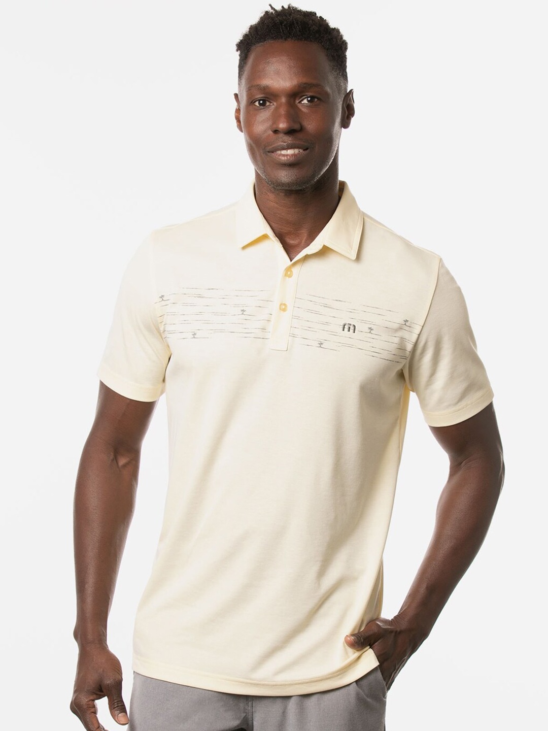 

TRAVIS MATHEW Men Polo Collar T-shirt, Yellow