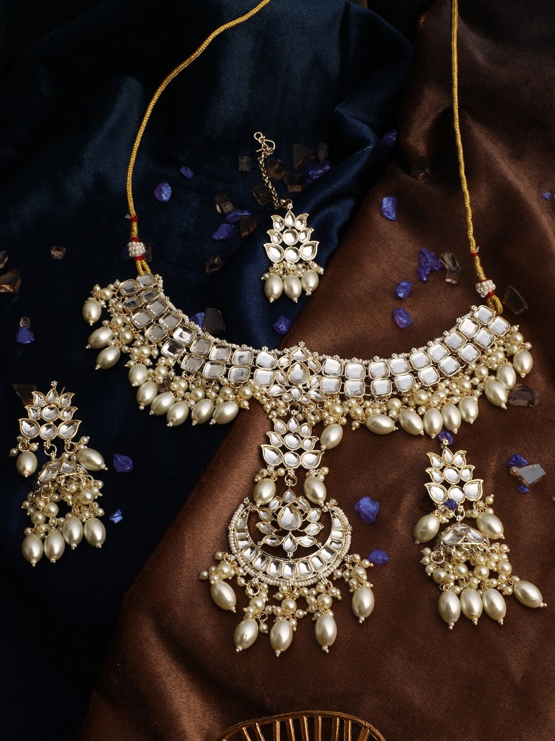 

Vita Bella Gold-Plated Cubic Zirconia-Studded Jewellery Set, White