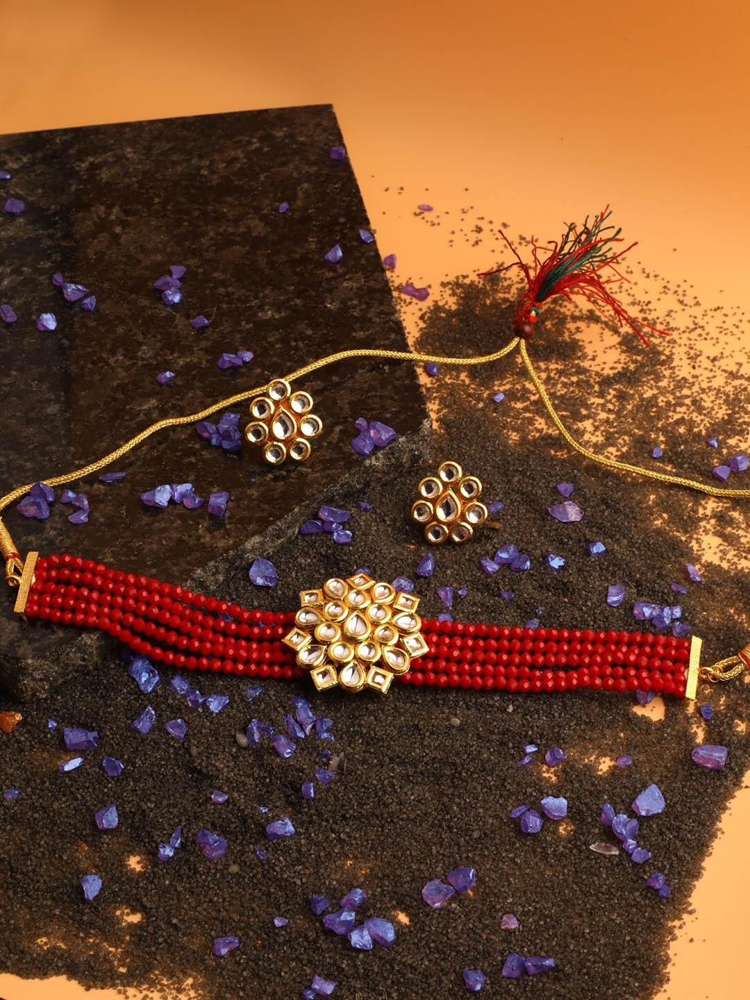 

Vita Bella Gold-Plated & CZ Stone-Studded Jewellery Set