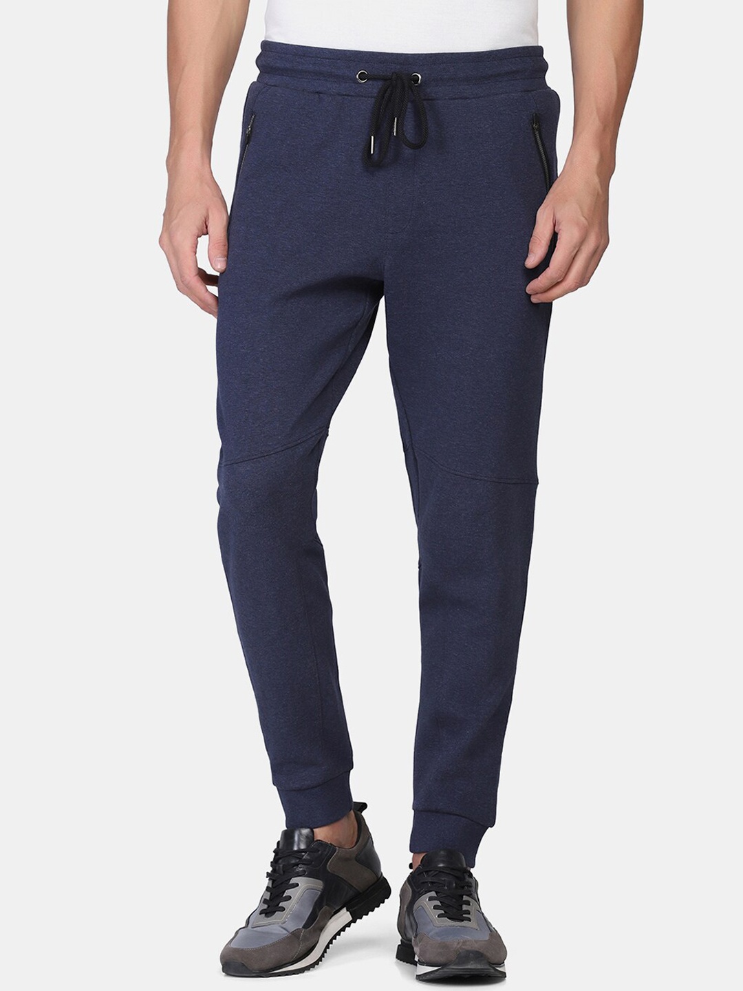 

Blackberrys Men Solid Cotton Slim-Fit Joggers, Navy blue
