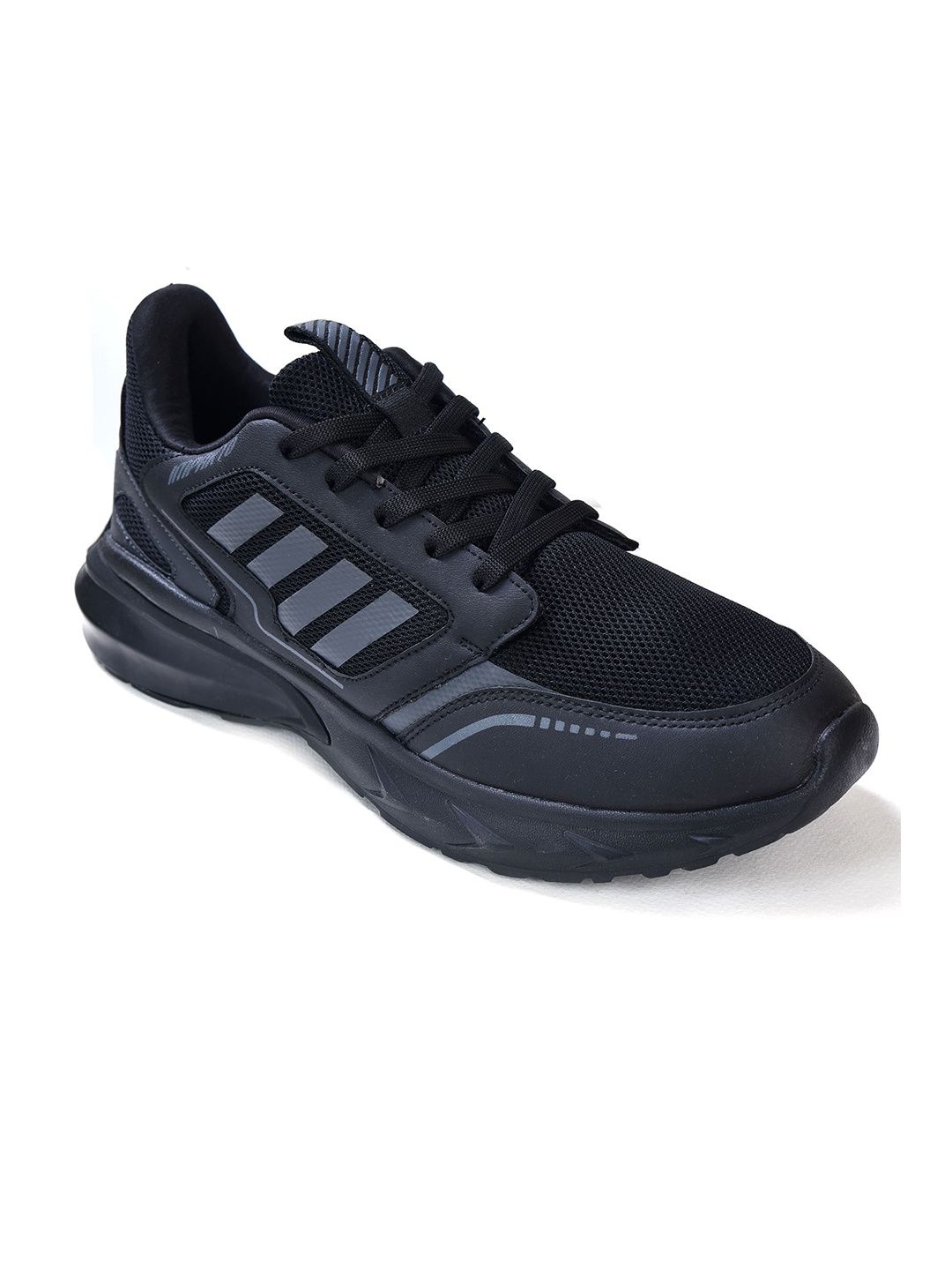 

IMPAKTO Men Black Mesh Running Non-Marking Shoes