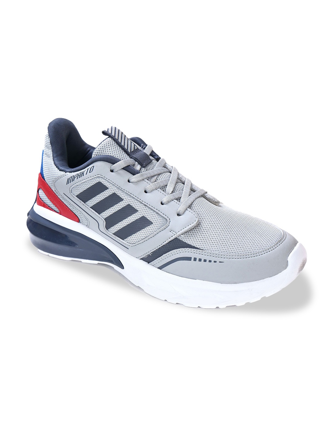 

IMPAKTO Men Grey Mesh Running Non-Marking Shoes