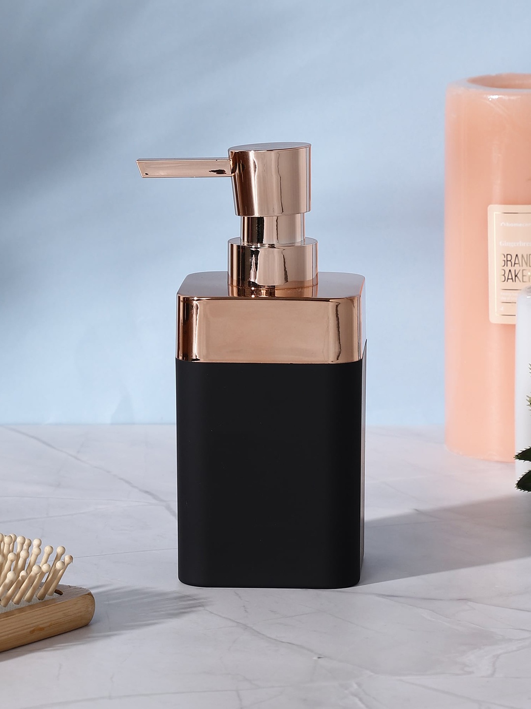 

The Decor Mart Solid Ceramic Soap Dispenser, Black