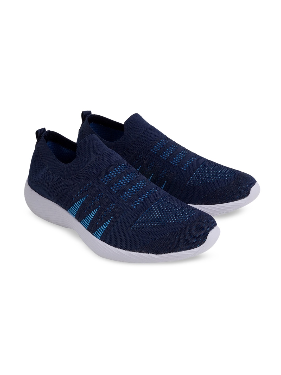 

TPENT Men Woven Design Mesh Slip-On Sneakers, Navy blue