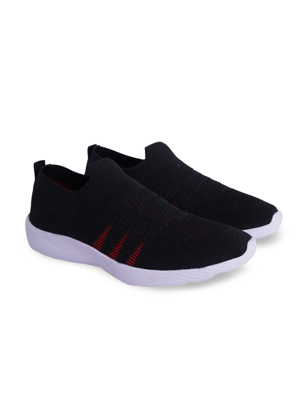 

TPENT Men Woven Design Mesh Slip-On Sneakers, Black