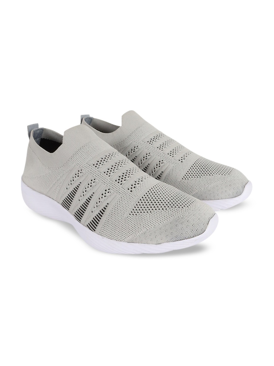 

TPENT Men Woven Design Mesh Slip-On Sneakers, Grey