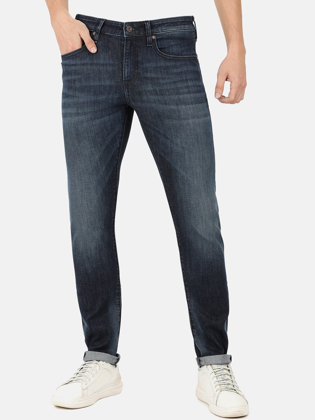 

EVERBLUE Men Stretchable Comfort Slim Light Fade Midrise Jeans, Blue