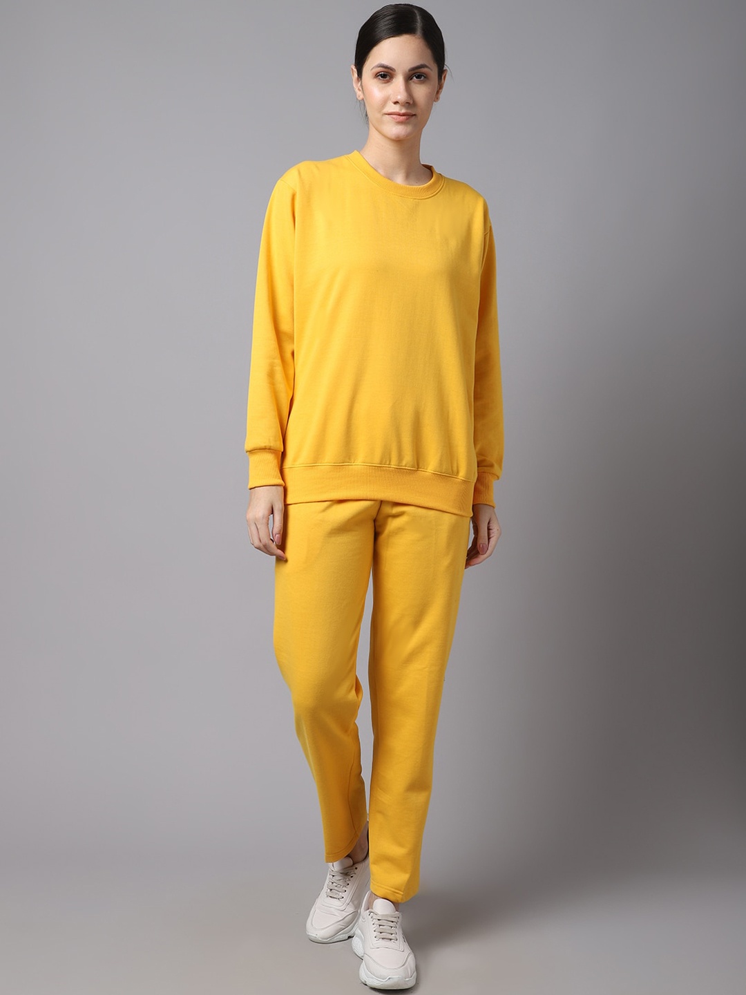

VIMAL JONNEY Women Solid Tracksuit, Yellow