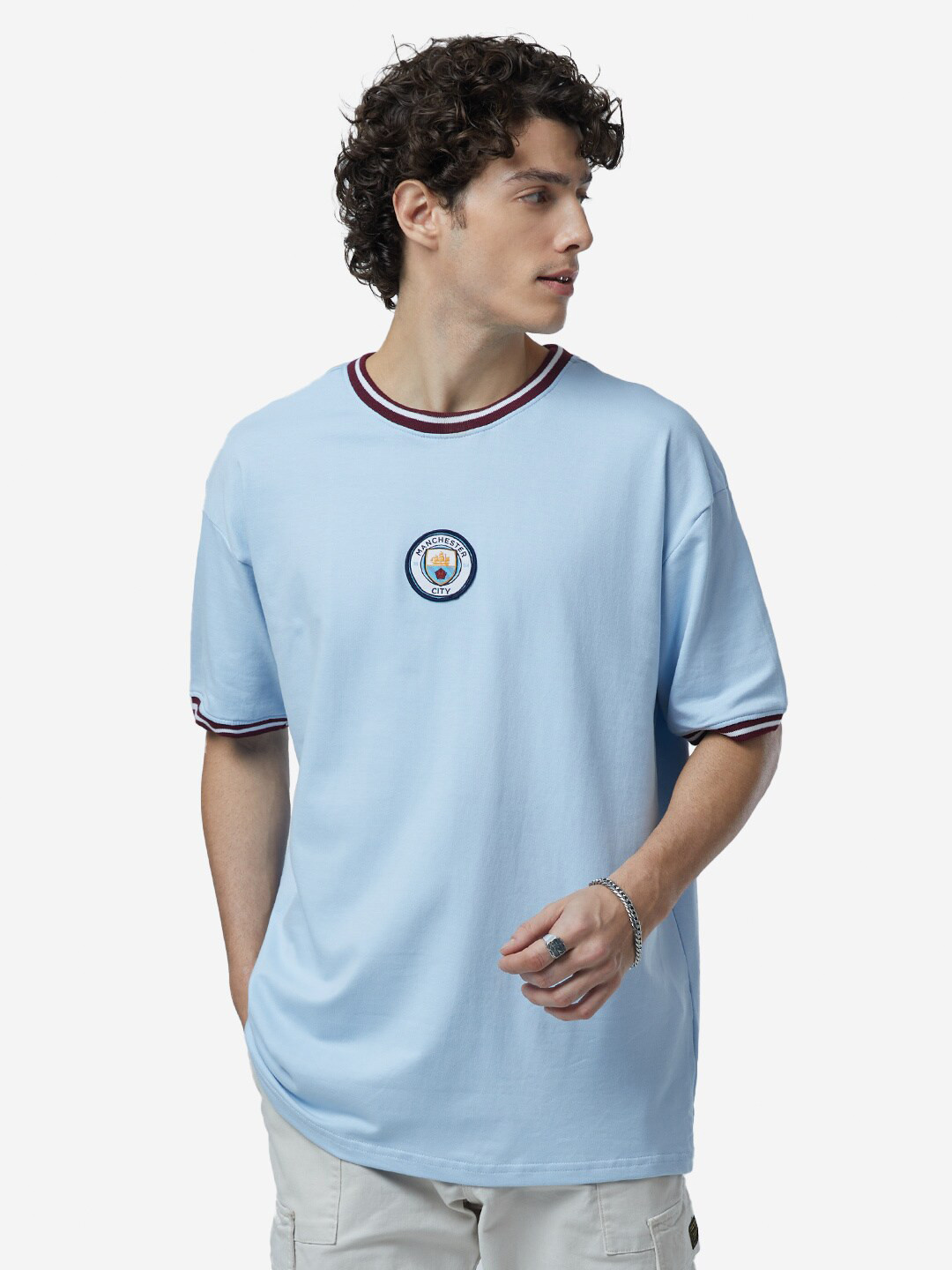 

The Souled Store Men Manchester City Round Neck Oversized T-Shirt, White