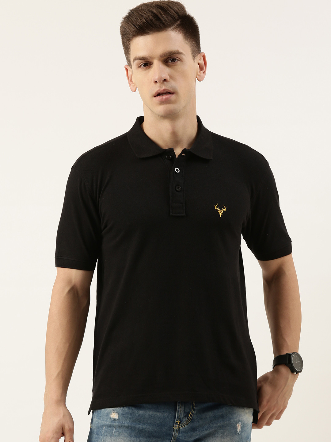 

IVOC Men Polo Collar T-shirt, Black
