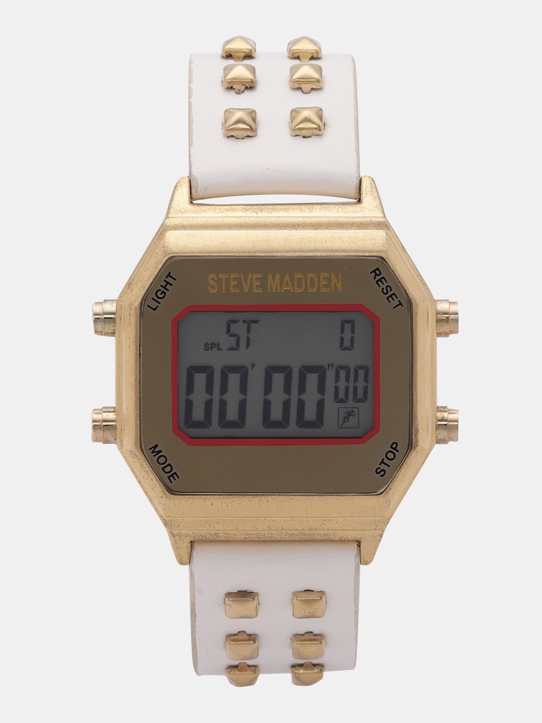 

Steve Madden Men Off-White & Gold-Toned Chronograph Digital Watch SMW012G-WT