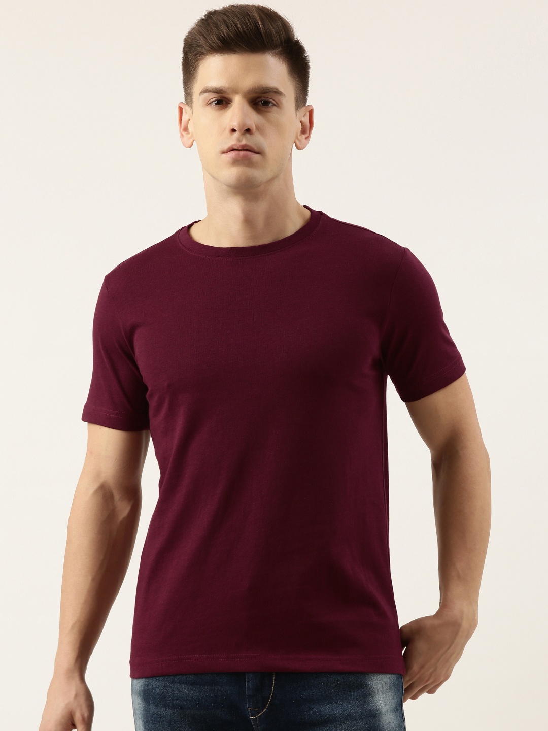 

Bene Kleed Men Solid Regular Fit T-shirt, Maroon