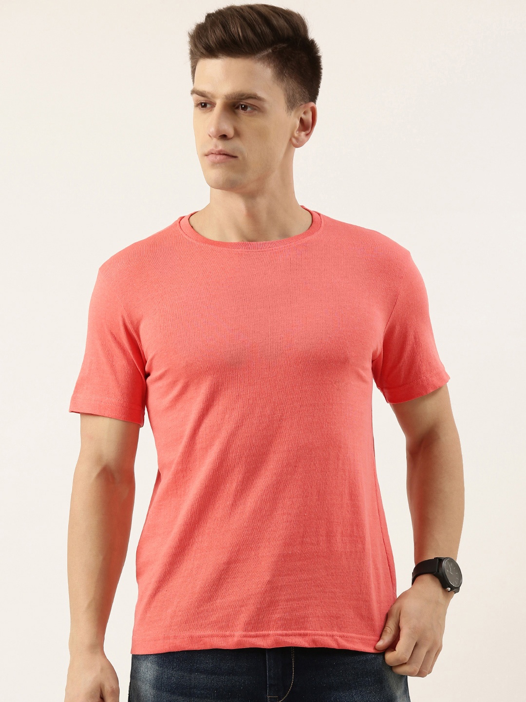 

Bene Kleed Men Solid Regular Fit T-shirt, Pink