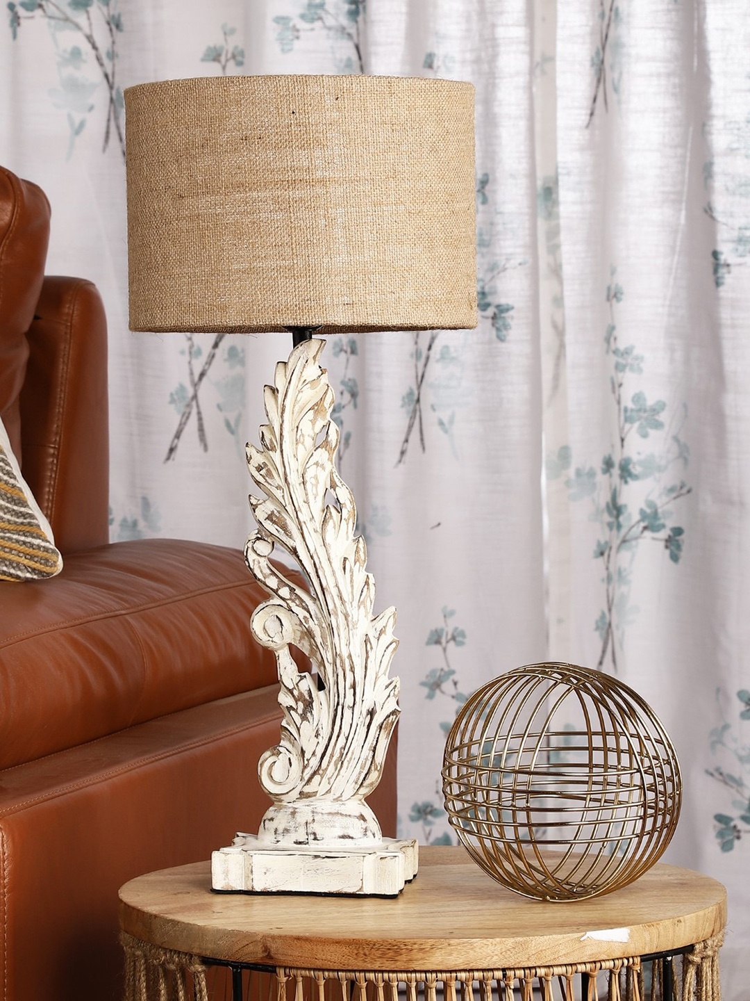 

The Decor Mart Solid Wood Table Lamps, White