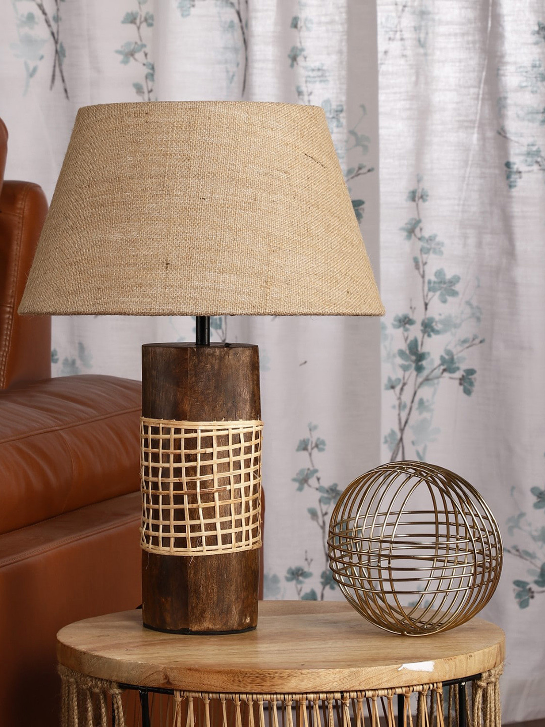 

The Decor Mart Solid Wood Table Lamps, Brown