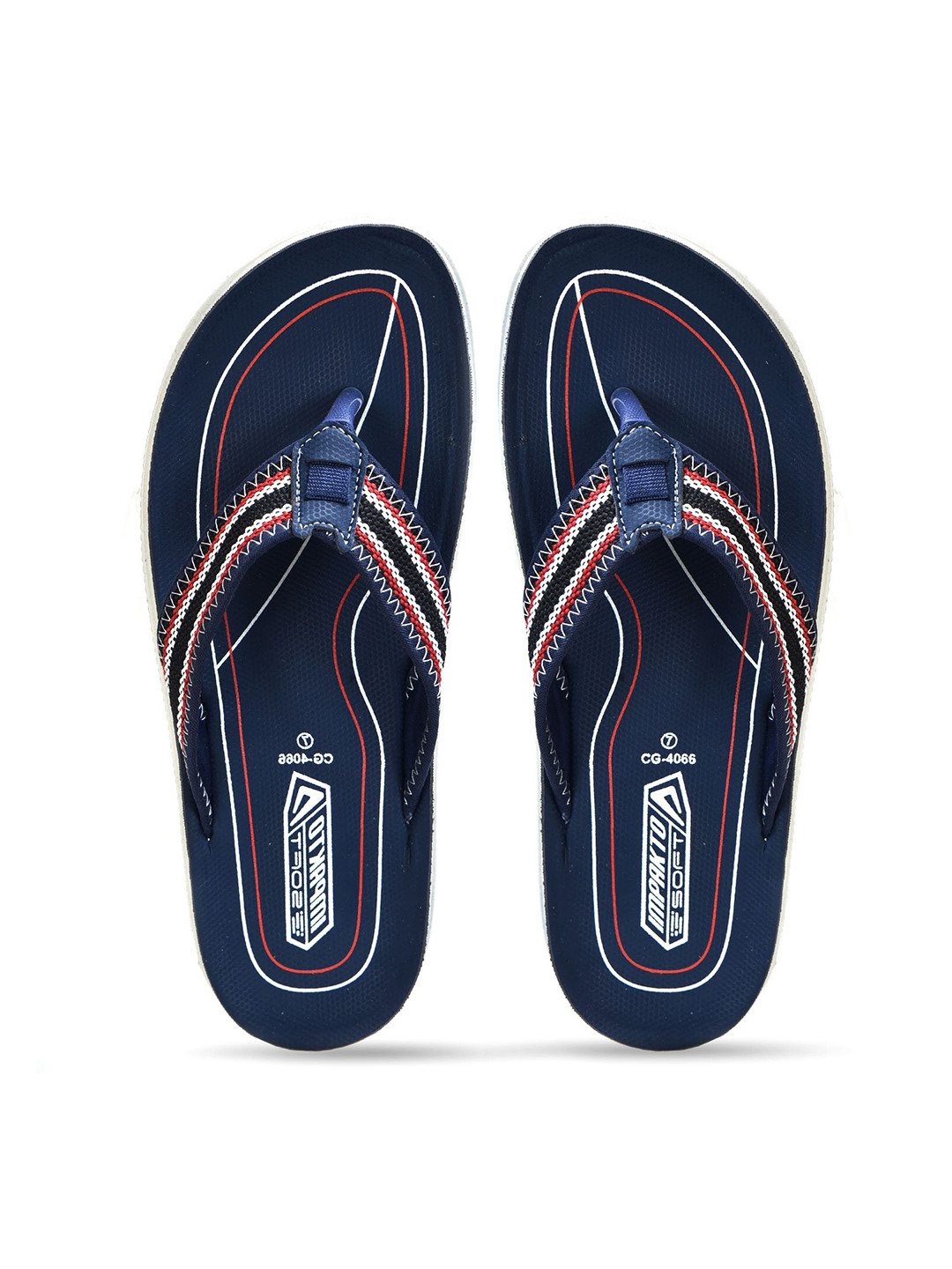 

IMPAKTO Men Printed Thong Flip-Flops, Blue