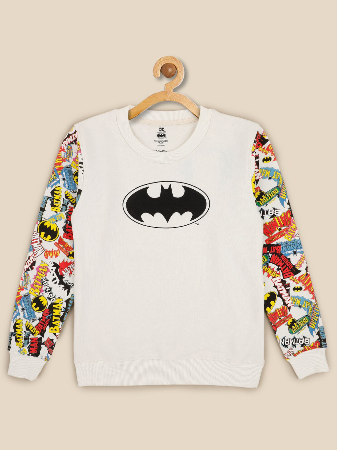 

Kids Ville Boys Batman Printed Cotton Sweatshirts, White