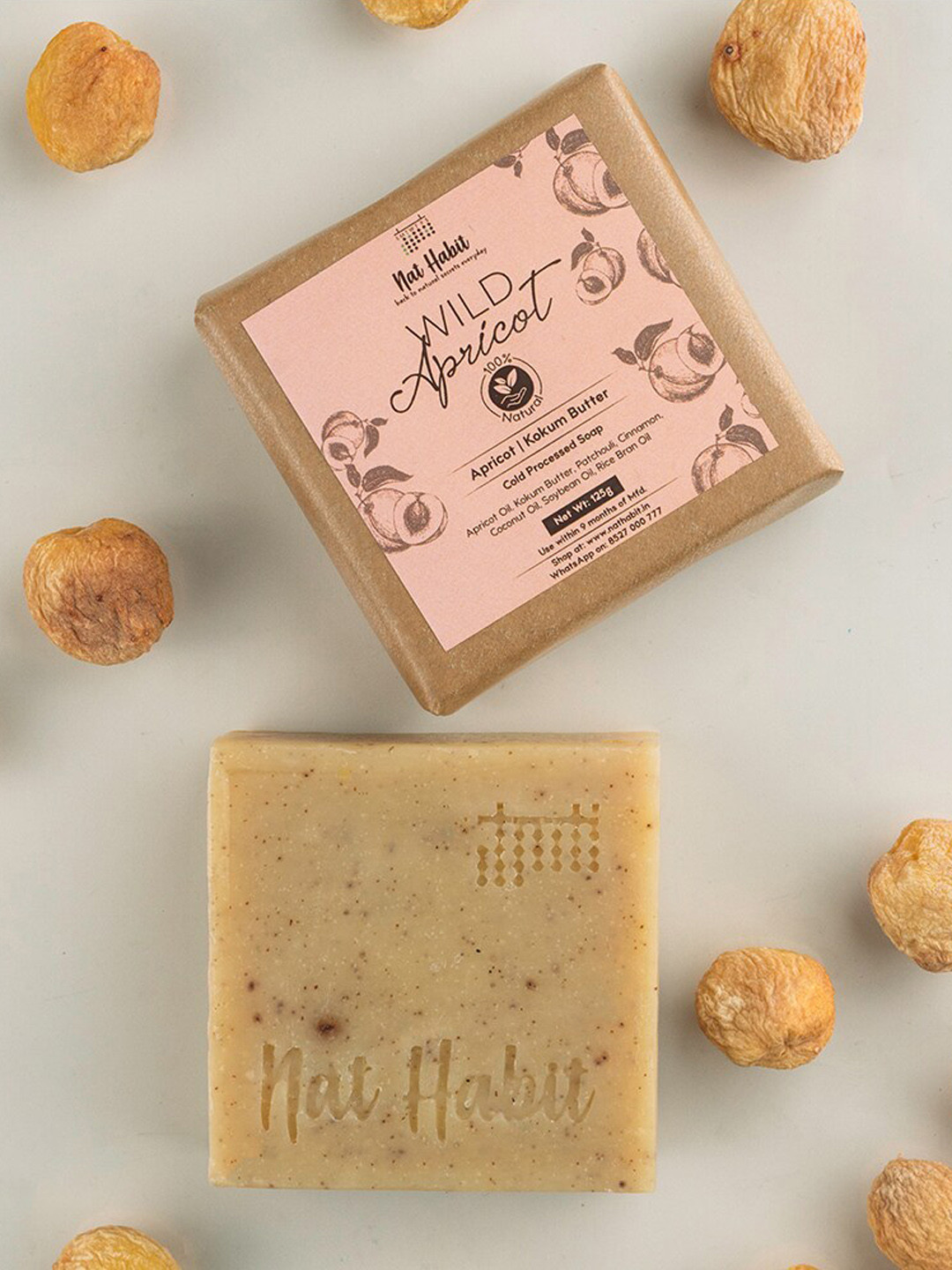 

Nat Habit Wild Apricot Cold Processed Soap 125 g, Pink
