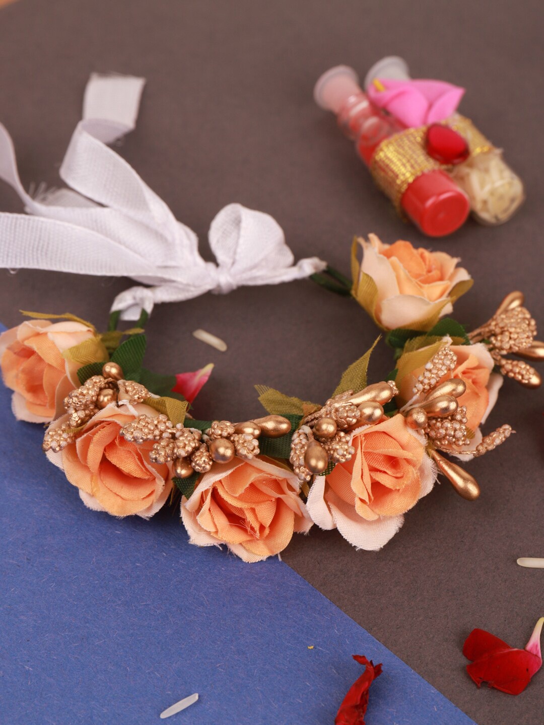 

Sanjog Handmade Floral Rakhi, Peach