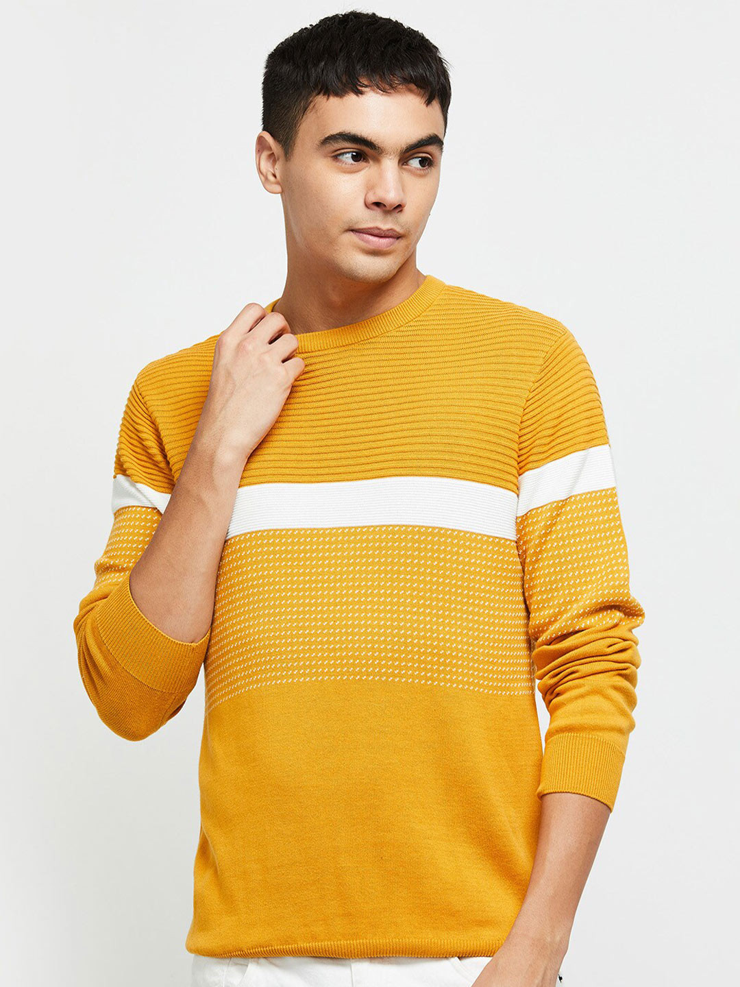 

max Men Striped T-shirt, Yellow