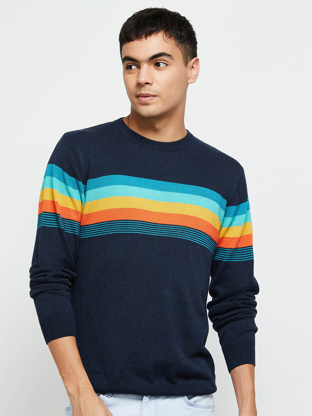

max Men Striped T-shirt, Navy blue