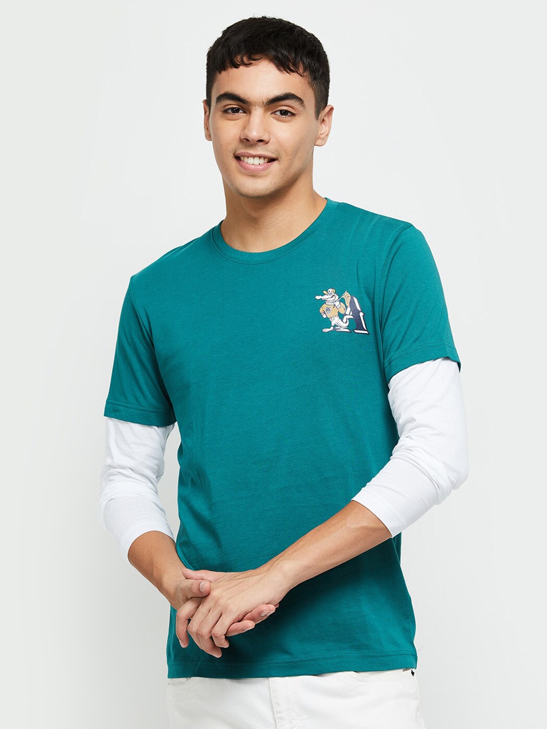 

max Men Cotton T-shirt, Blue