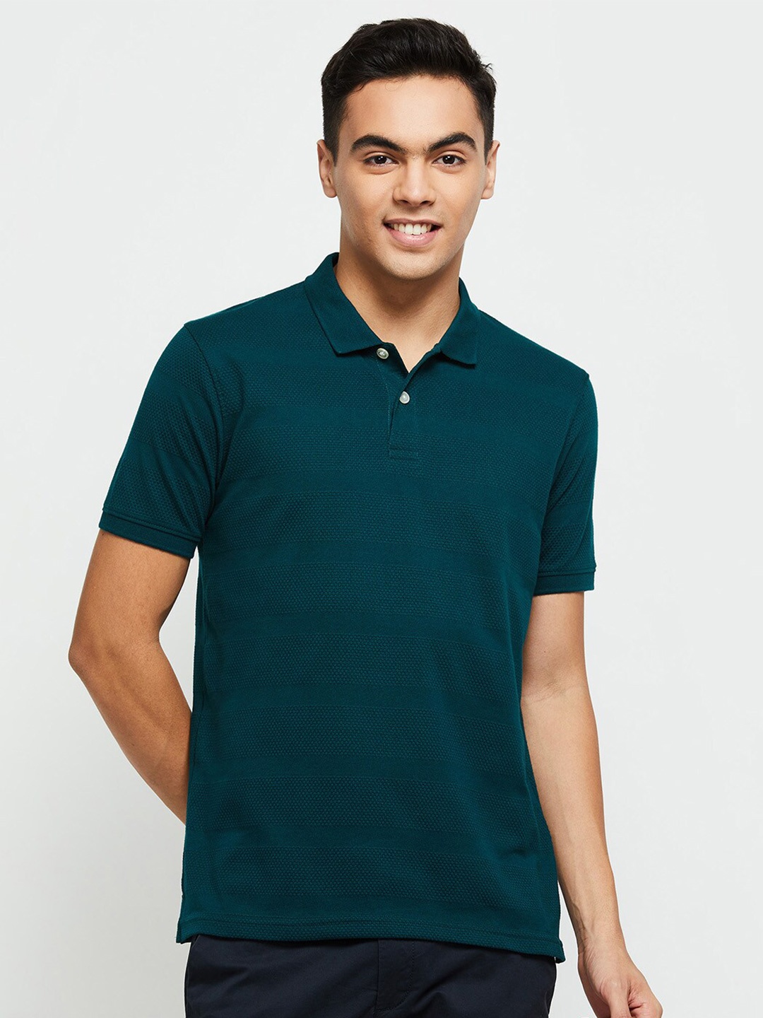 

max Men Polo Collar T-shirt, Green