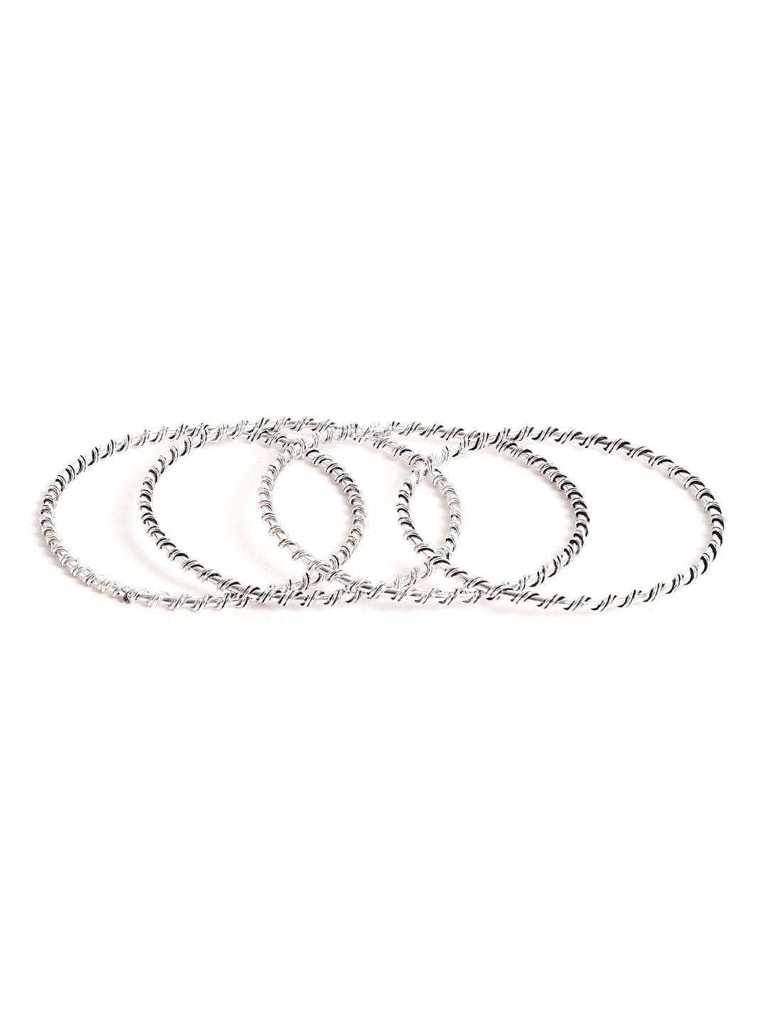 

EL REGALO Women Set Of 4 Alloy Bangle-Style Bracelet, Silver