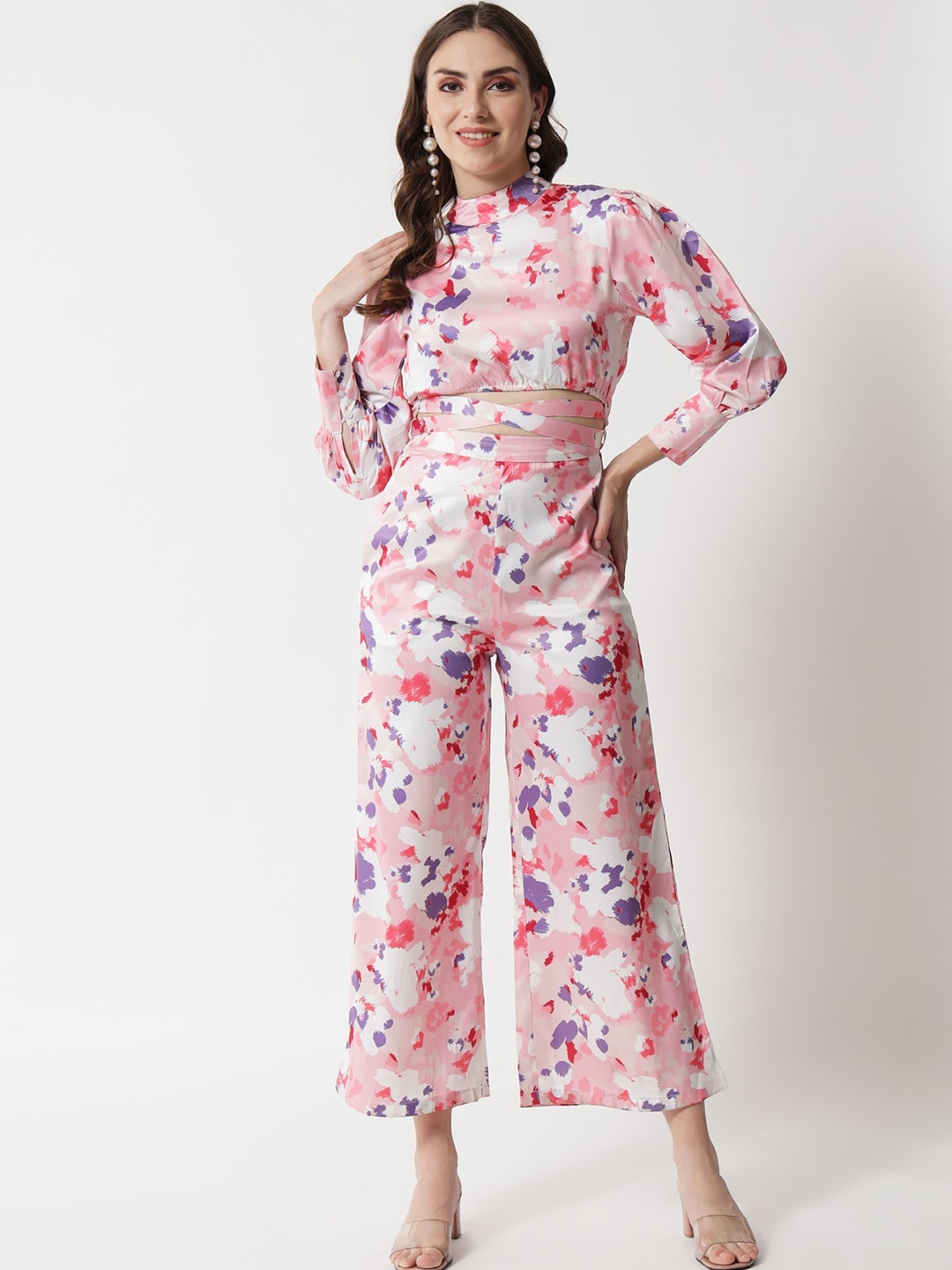 

The Dry State Pink & Purple Printed Basic Jumpsuit