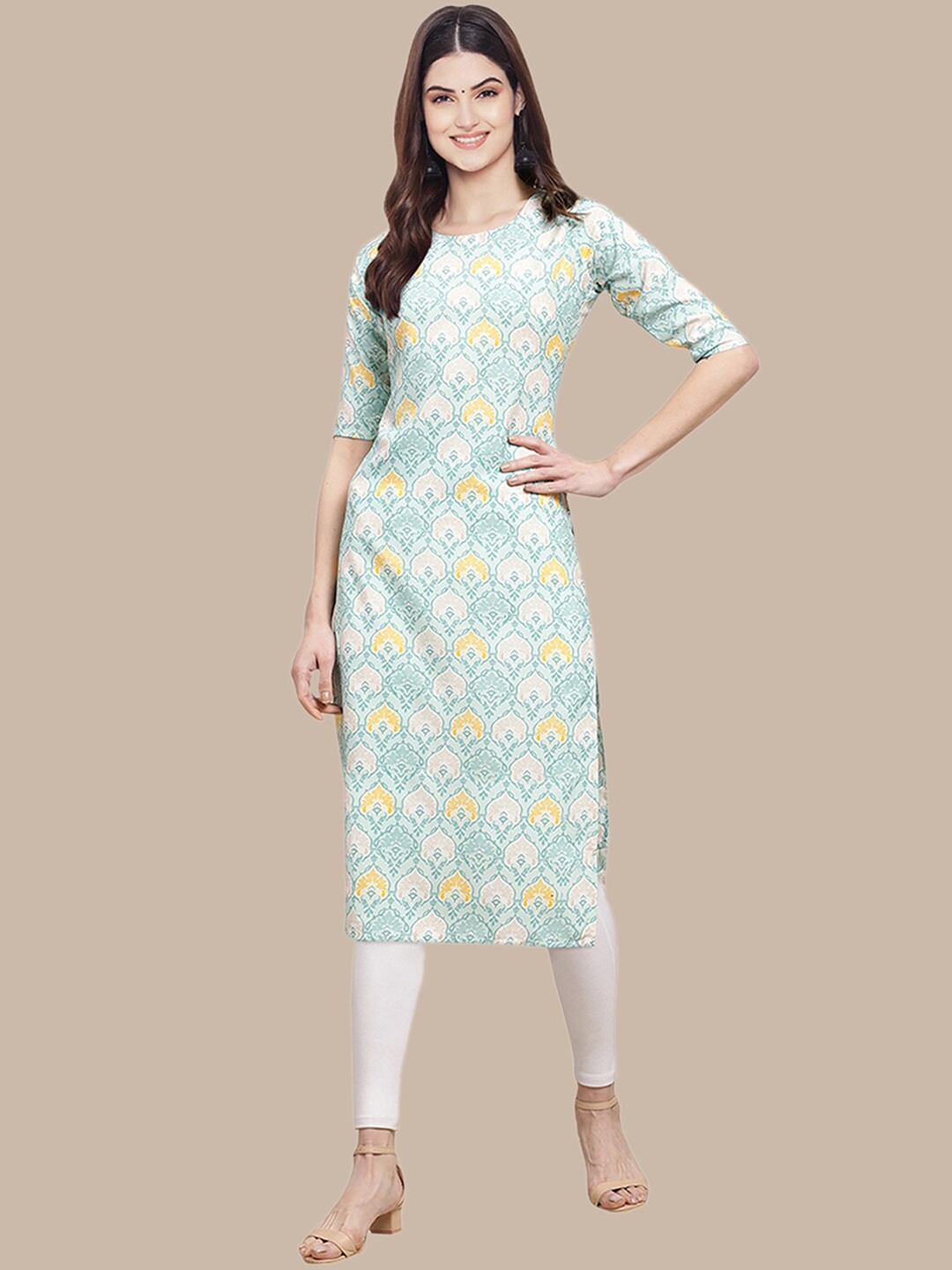 

Ethnic basket Women Pack of 5 Ethnic Motifs Printed Crepe Kurta, Multi