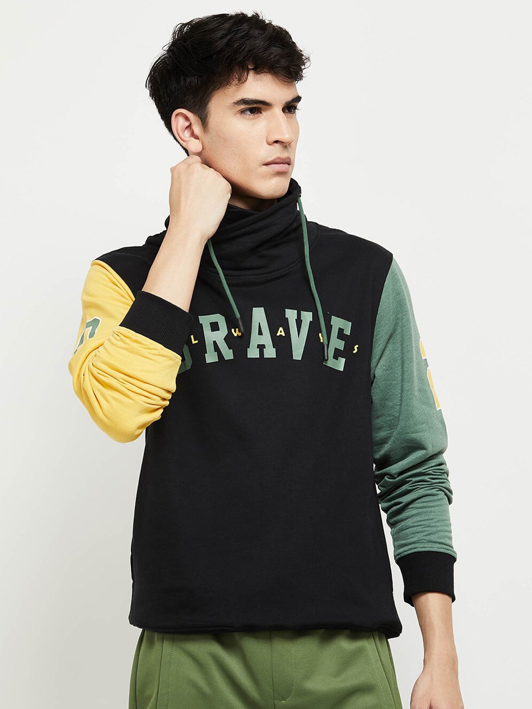 

max Men Printed Sweatshirt, Black