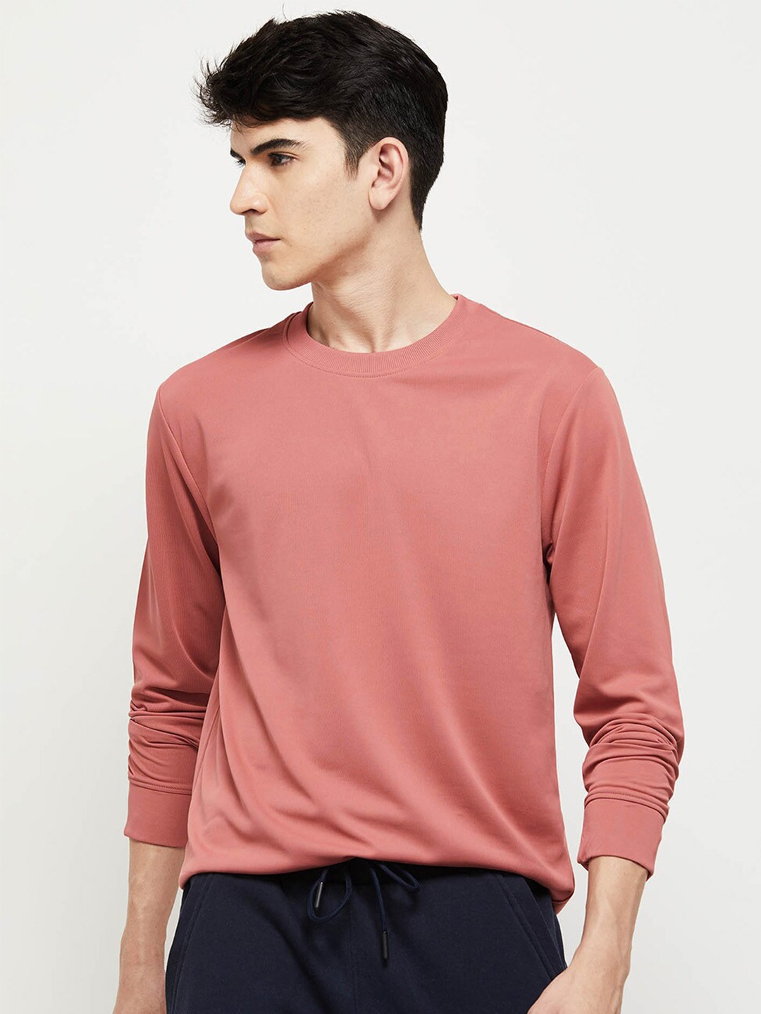 

max Men Solid Sweatshirt, Rust