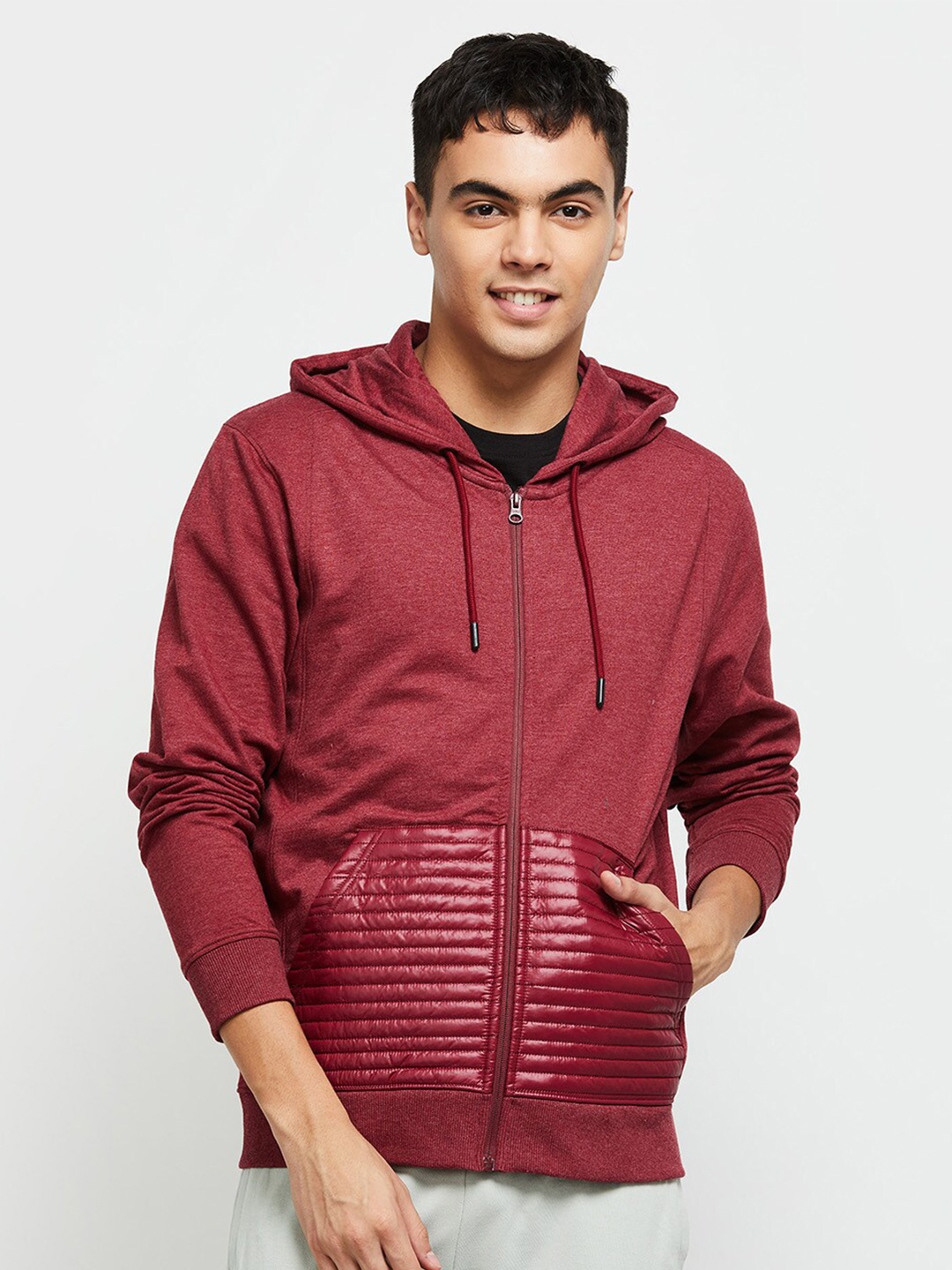 

max Men Striped Sweatshirt, Maroon