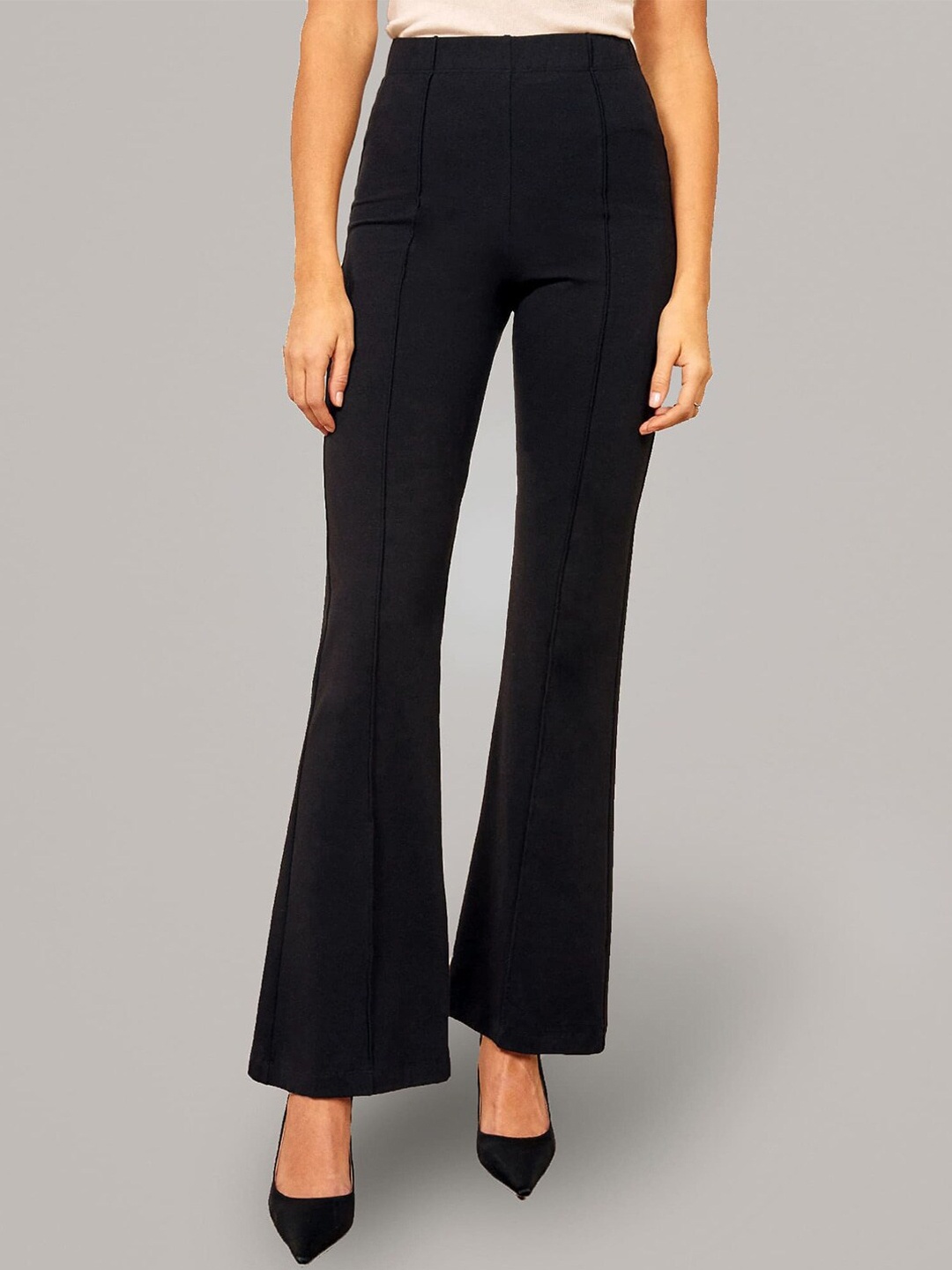 

IUGA Women Relaxed Straight Leg High Rise Bootcut Trouser, Black