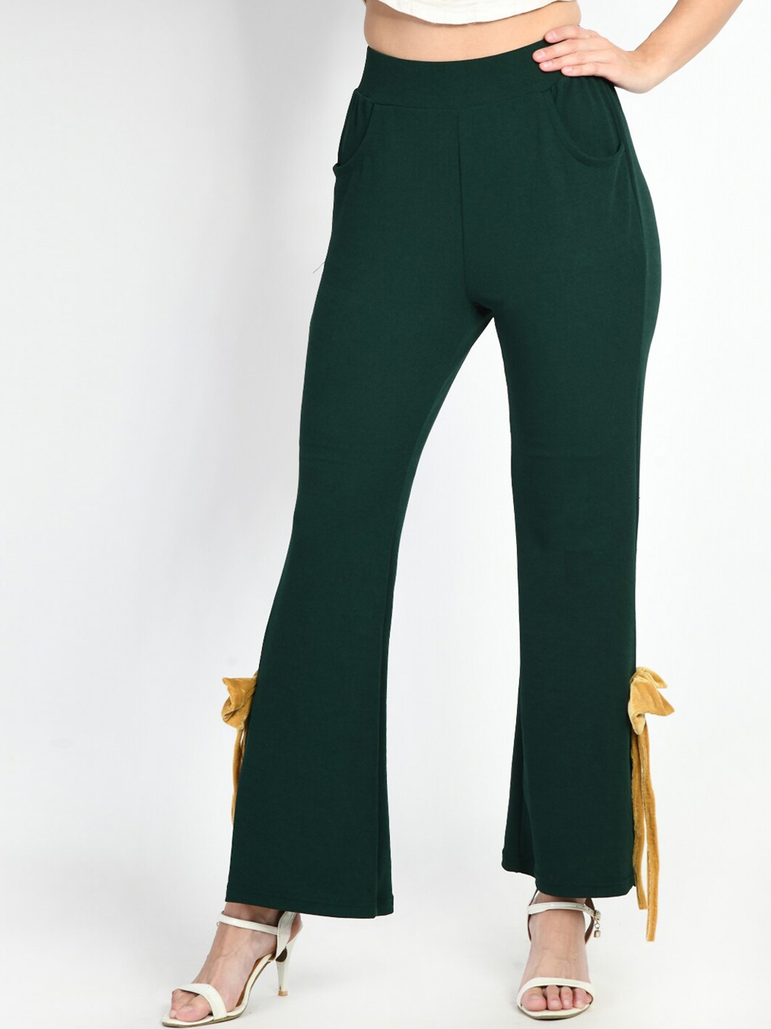 

IUGA Women Relaxed Straight Leg Mid Rise Bootcut Trouser, Green