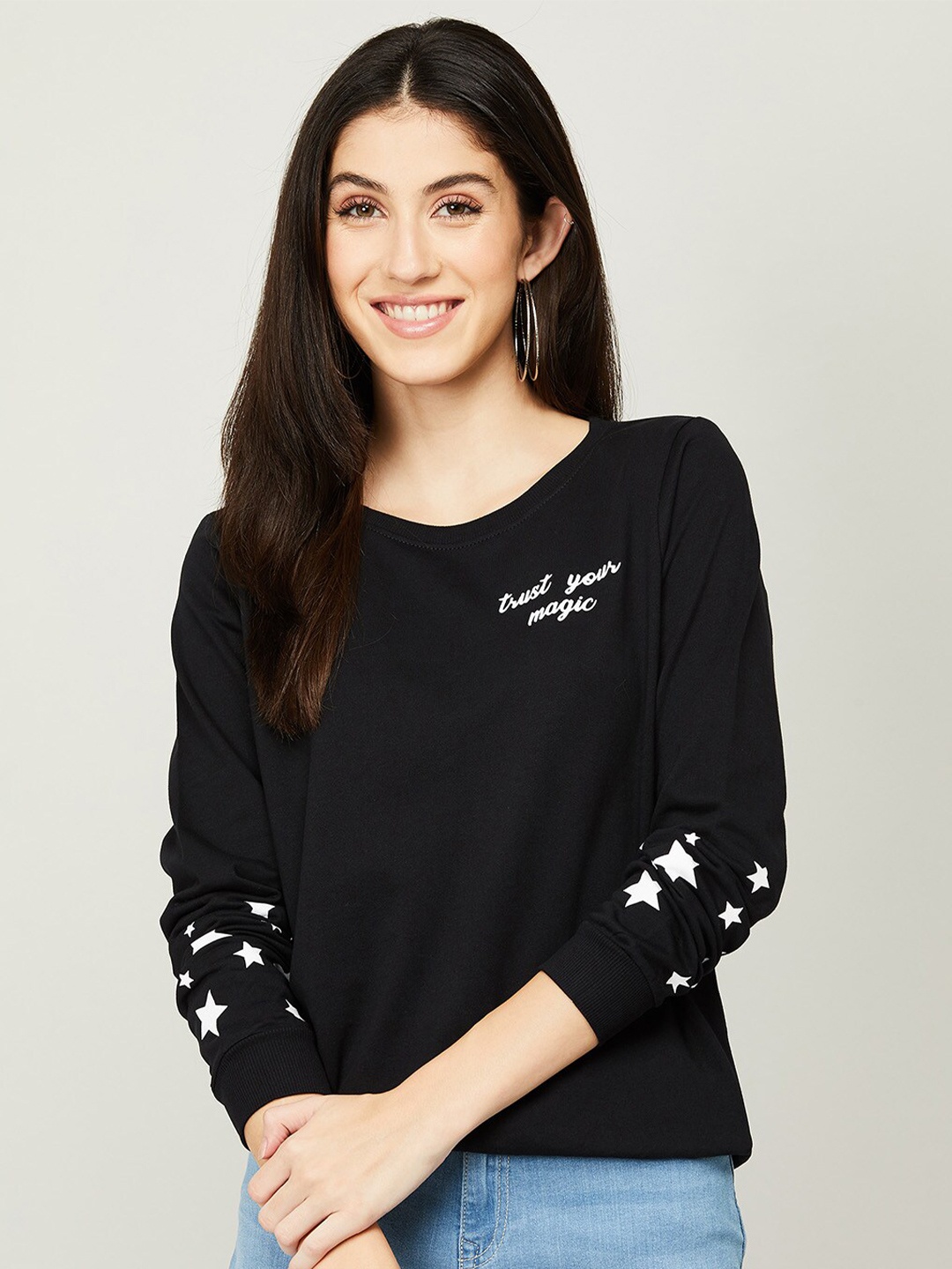 

Fame Forever by Lifestyle Women Cotton Sweatshirt, Black