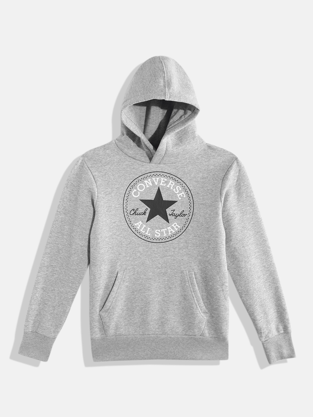 

Converse Boys Grey Melange Printed Hooded Sweatshirt