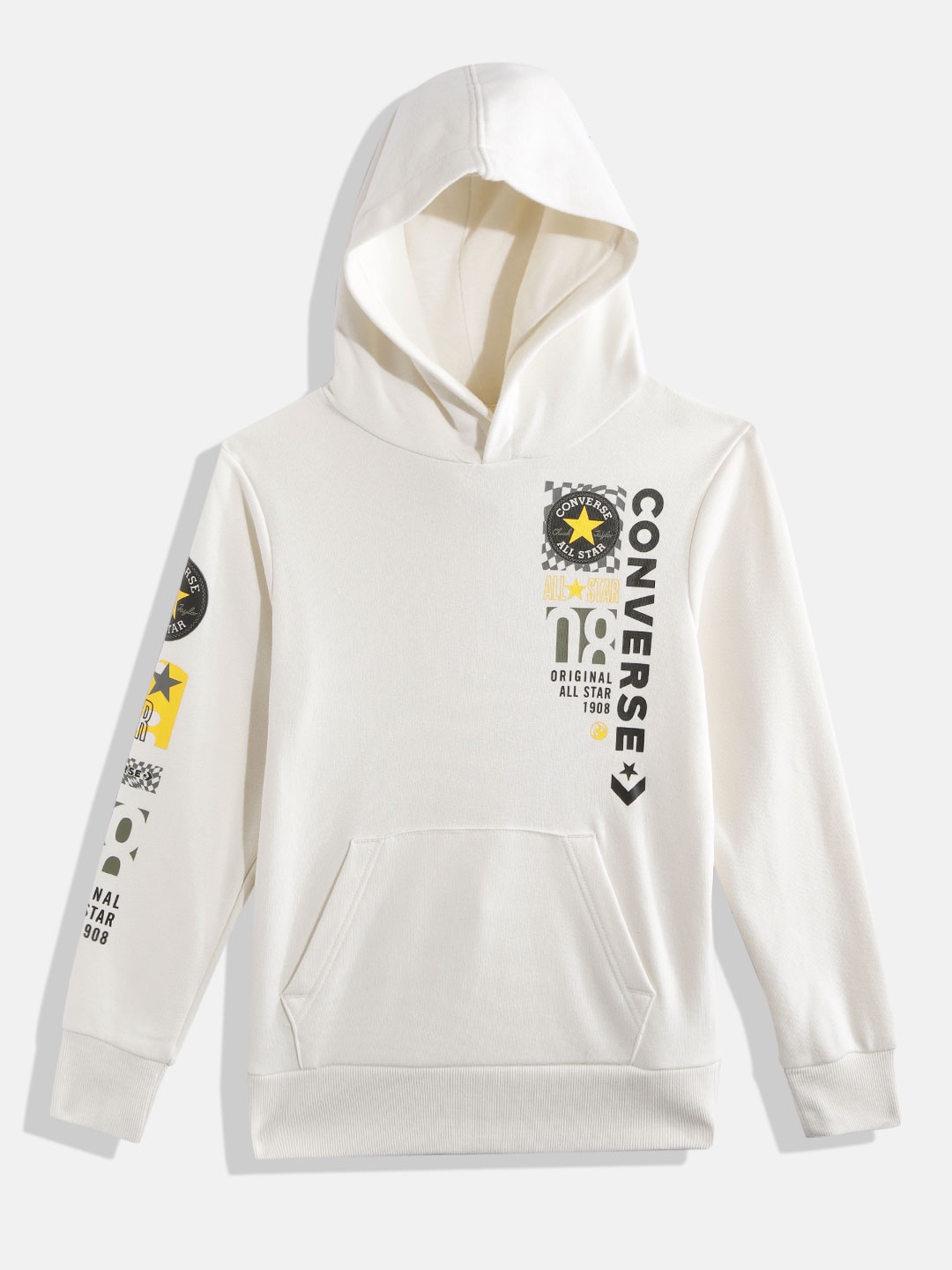 

Converse Boys Off White Printed Hooded Sweatshirt