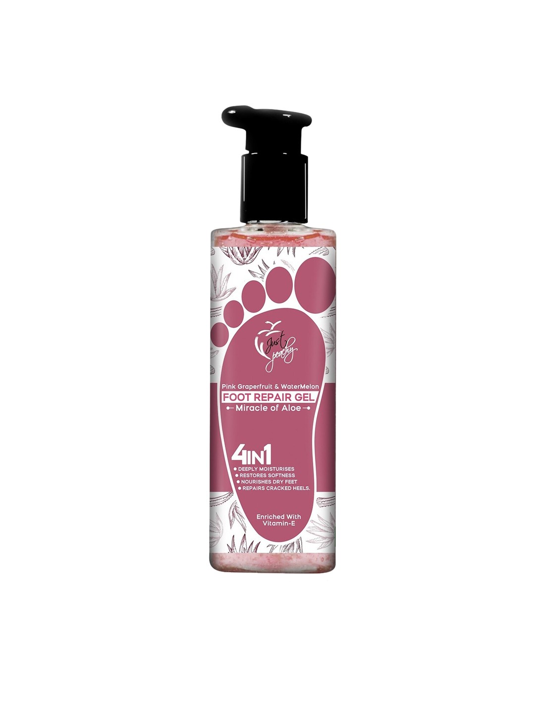 

Just Peachy Grapefruit & Watermelon 4 in 1 Foot Repair Gel with Aloe Vera 250 ml, Pink
