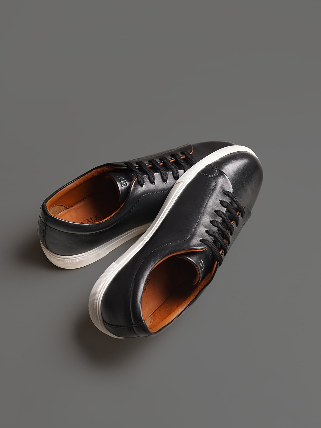 

RAPAWALK Men Leather Sneakers, Black