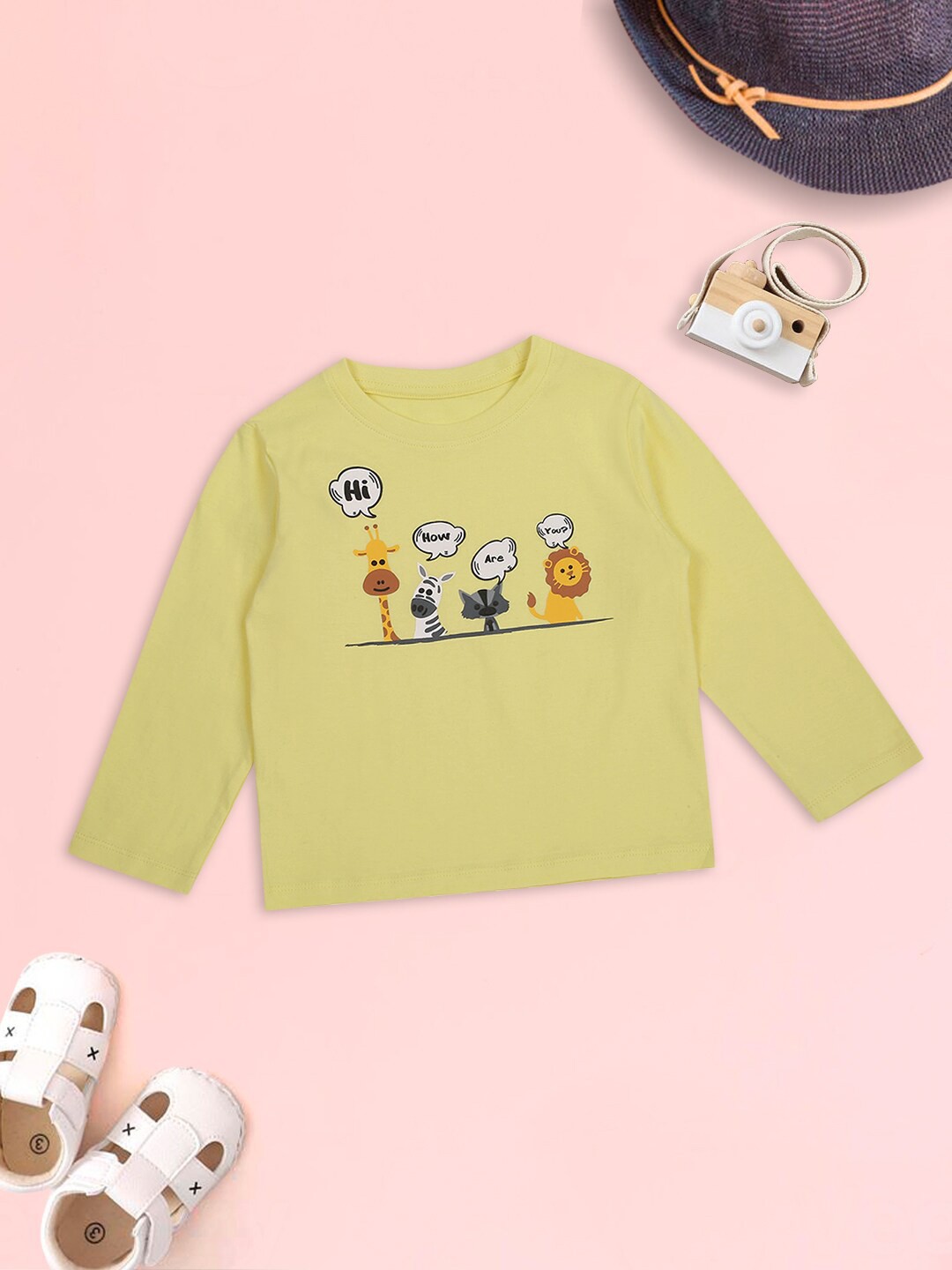 

MeeMee Boys Printed T-shirt, Lime green