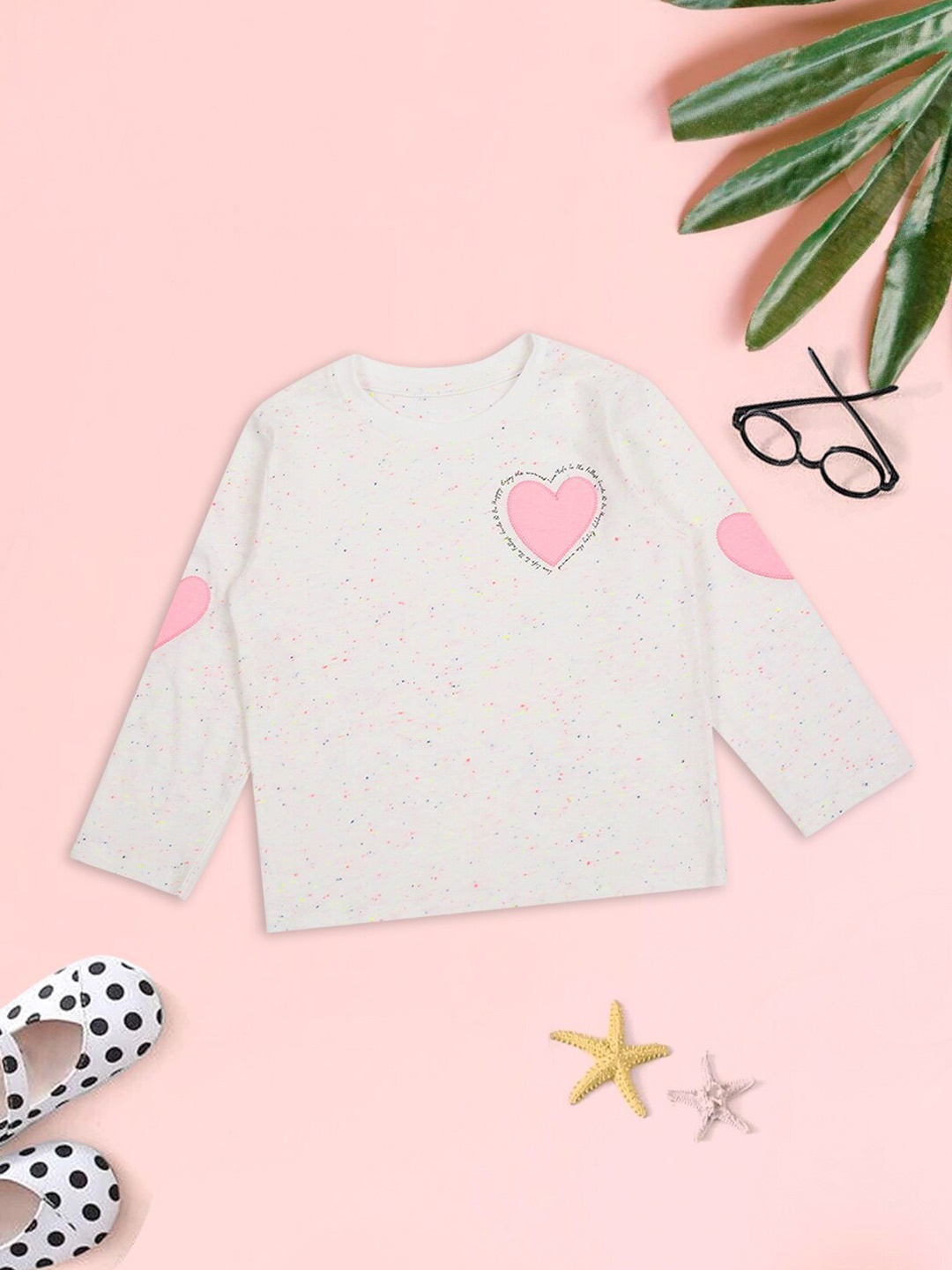 

MeeMee Girls Cotton T-shirt, Off white