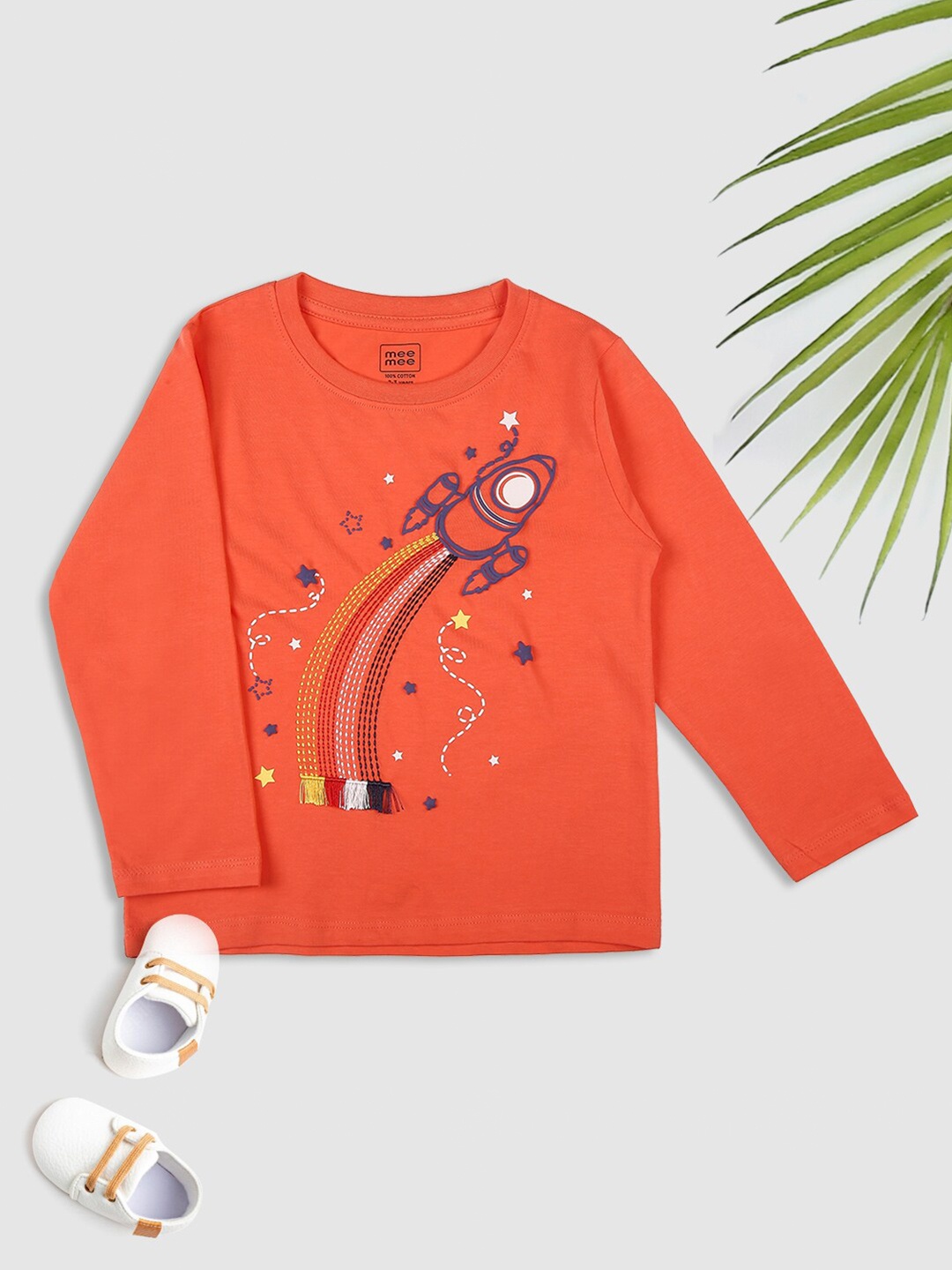 

MeeMee Boys Printed T-shirt, Coral