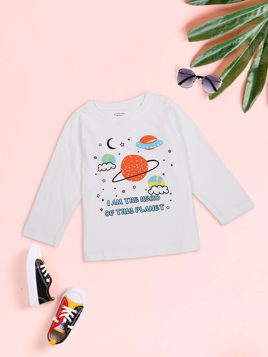 

MeeMee Boys Printed T-shirt, White