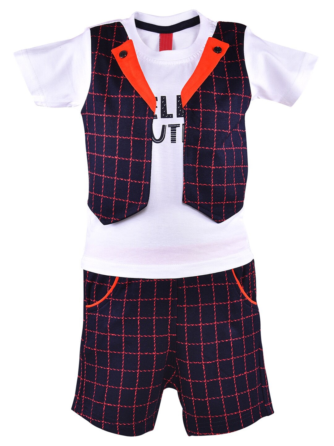 

Wish Karo Boys Printed Cotton Blend Clothing Set, White