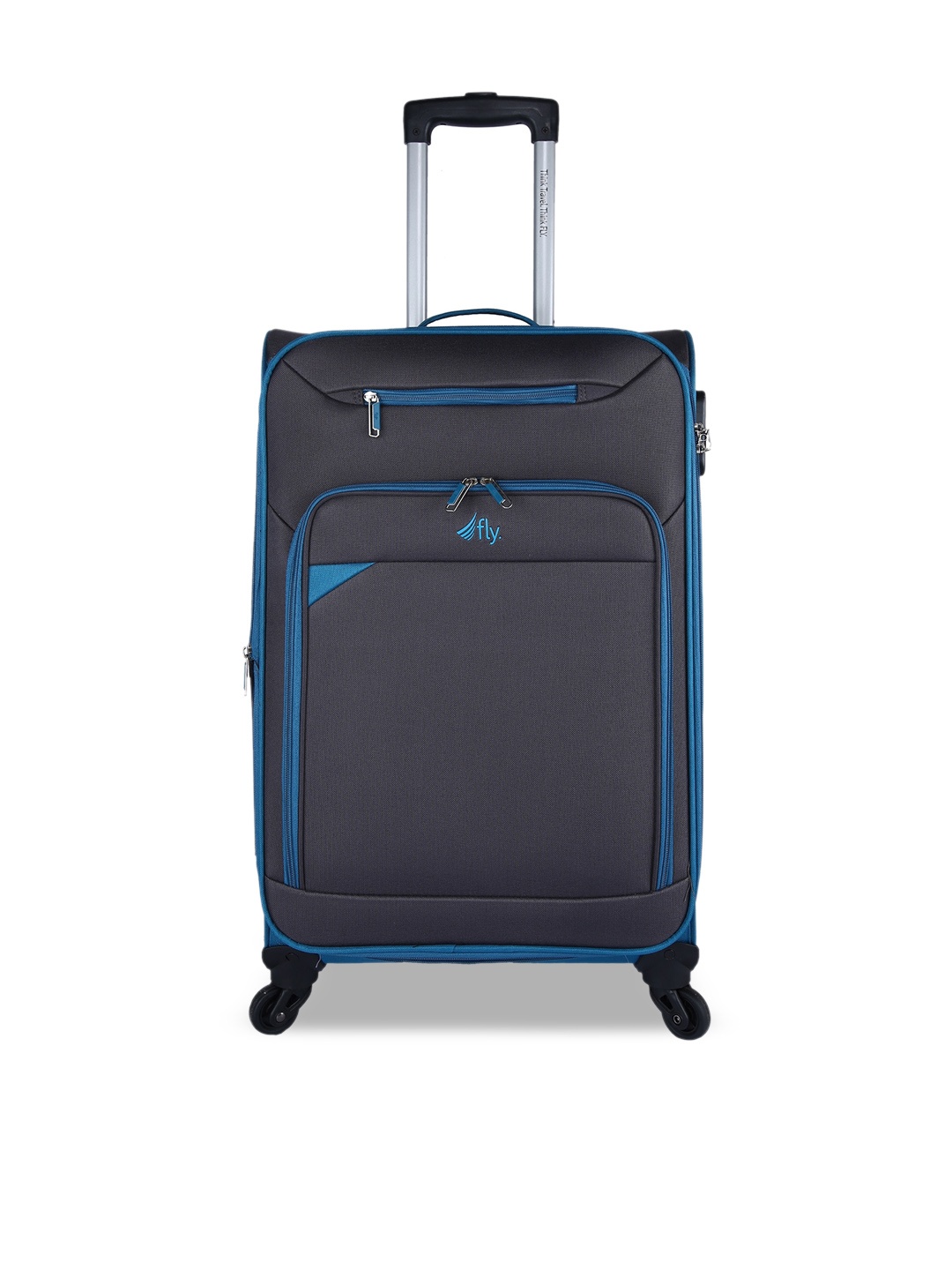 

fly Solid Hard-Sided Small Trolley Suitcase, Blue
