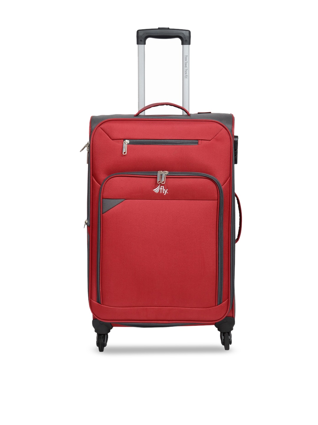 

fly Solid Hard-Sided Small Trolley Suitcase, Red