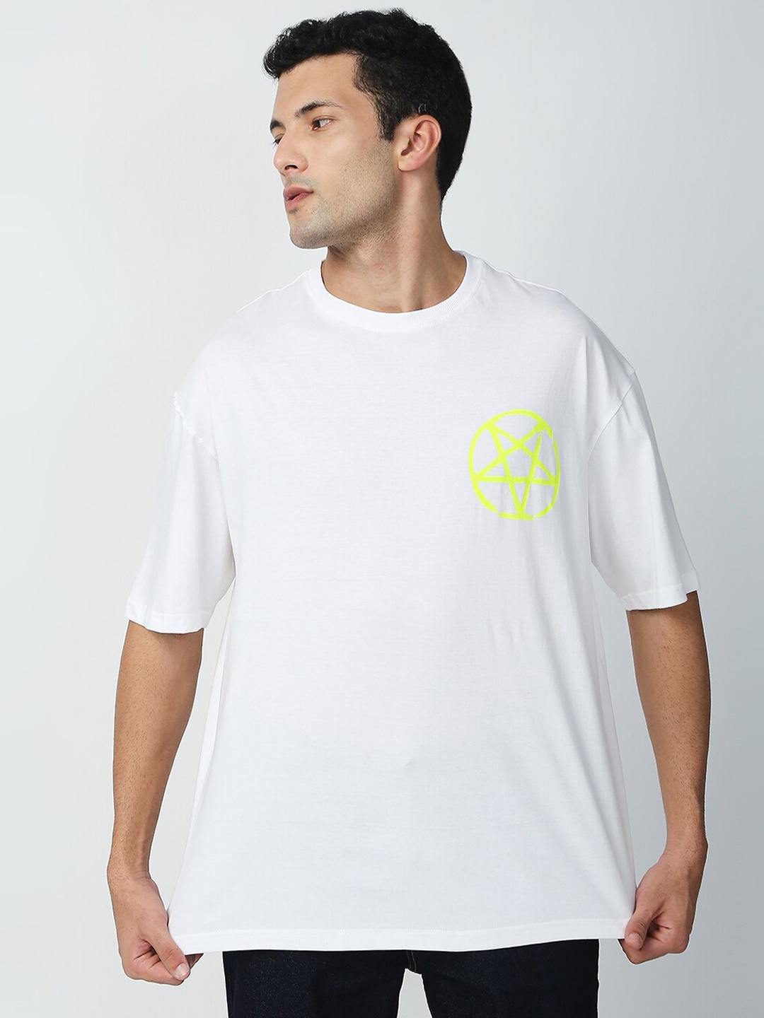 

Blamblack Men Printed Oversized T-shirt, White