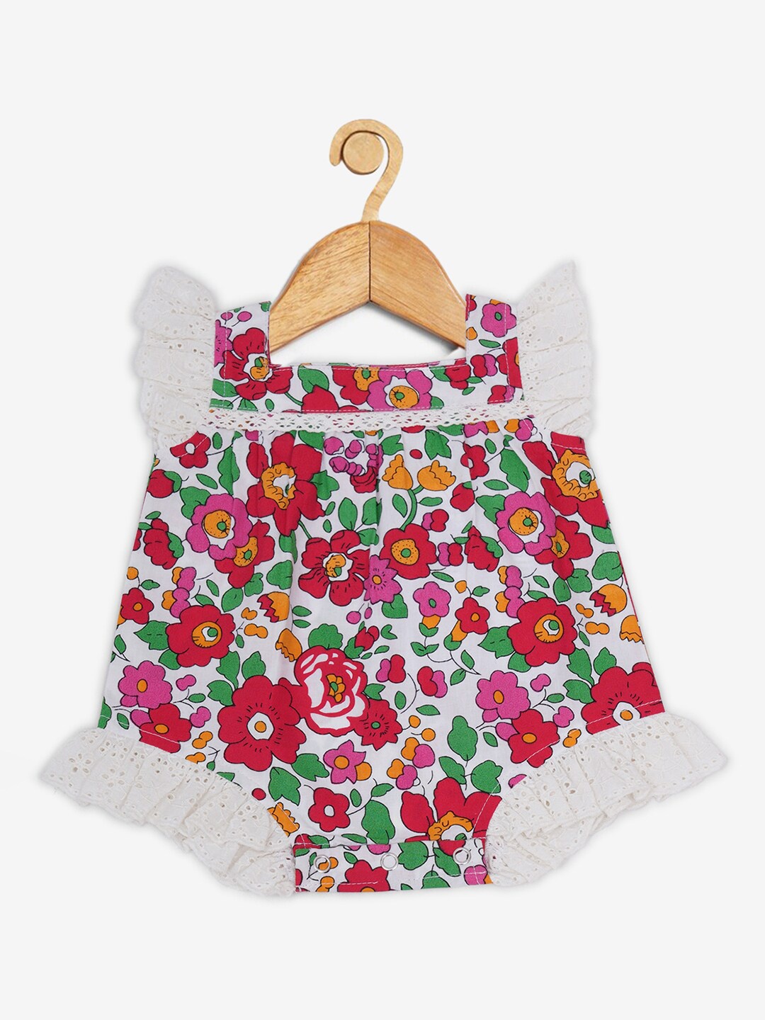 

Creative Kids Girls Floral Printed Romper, Red
